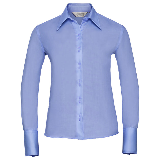 Bright Sky - Front - Russell Collection Womens-Ladies Ultimate Long-Sleeved Shirt