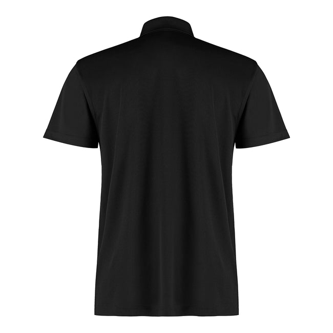 Black - Back - Kustom Kit Mens Cooltex Plus Micro Mesh Regular Polo Shirt