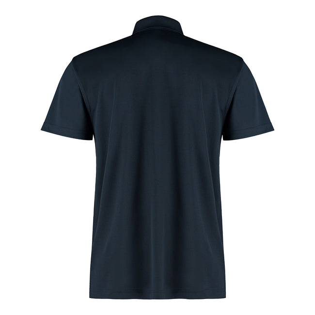 Navy - Back - Kustom Kit Mens Cooltex Plus Micro Mesh Regular Polo Shirt