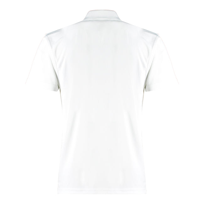 White - Back - Kustom Kit Mens Cooltex Plus Micro Mesh Regular Polo Shirt