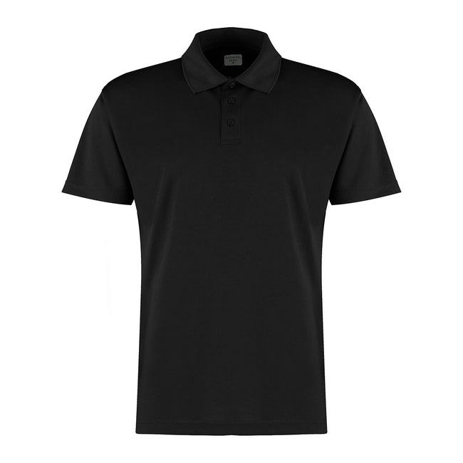 Black - Front - Kustom Kit Mens Cooltex Plus Micro Mesh Regular Polo Shirt