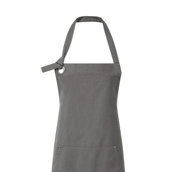 Dark Grey - Back - Premier Unisex Adult Cotton Canvas Pocket Apron