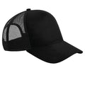 Black - Back - Beechfield Unisex Adult Faux Suede Snapback Trucker Cap
