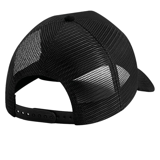 Black - Side - Beechfield Unisex Adult Faux Suede Snapback Trucker Cap