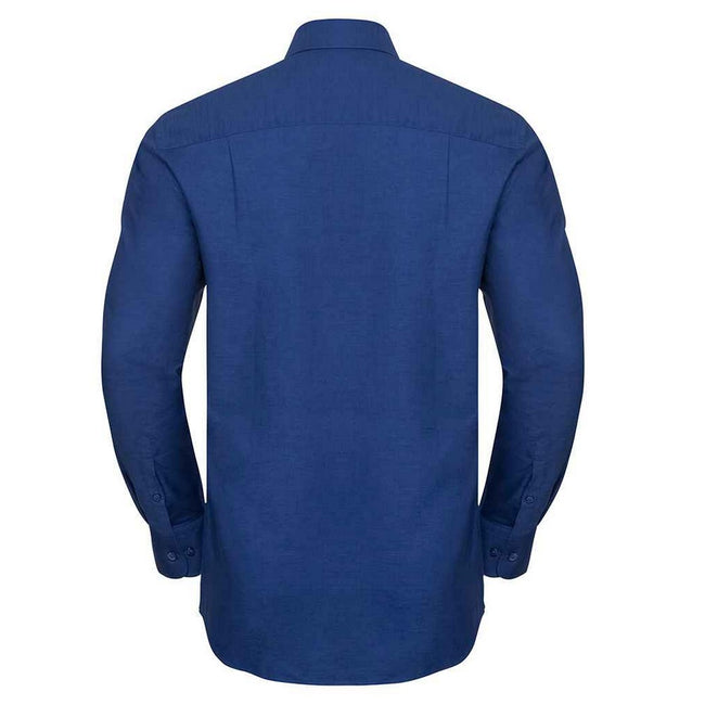 Bright Royal Blue - Back - Russell Collection Mens Oxford Long-Sleeved Formal Shirt