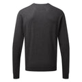 Charcoal - Back - Premier Mens Knitted Cotton Crew Neck Sweatshirt