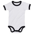 White-Black - Front - Babybugz Baby Ringer Bodysuit