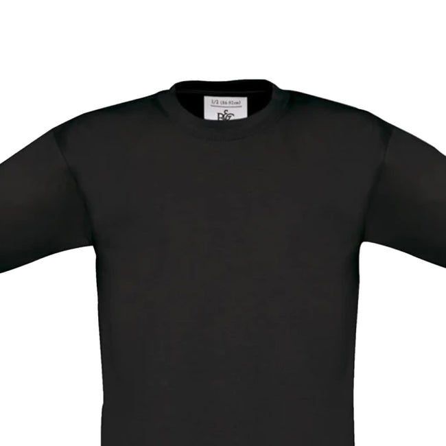 Black - Back - B&C Childrens-Kids Exact 190 T-Shirt