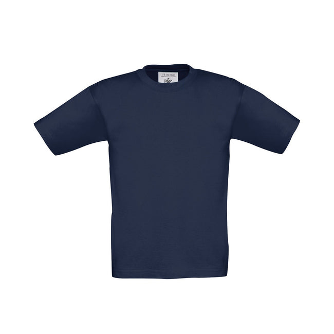 Navy - Front - B&C Childrens-Kids Exact 190 T-Shirt
