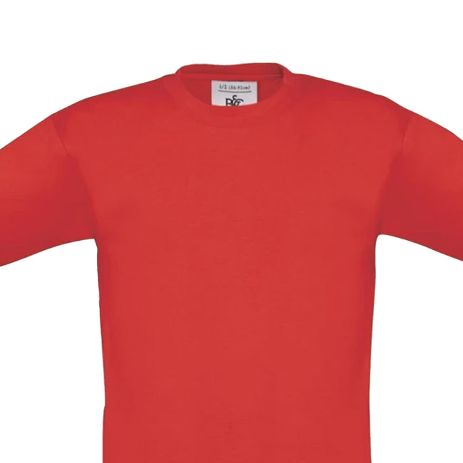 Red - Back - B&C Childrens-Kids Exact 190 T-Shirt