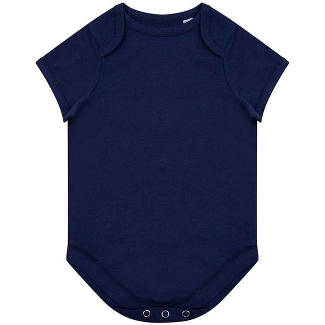 Navy - Front - Larkwood Baby Organic Bodysuit