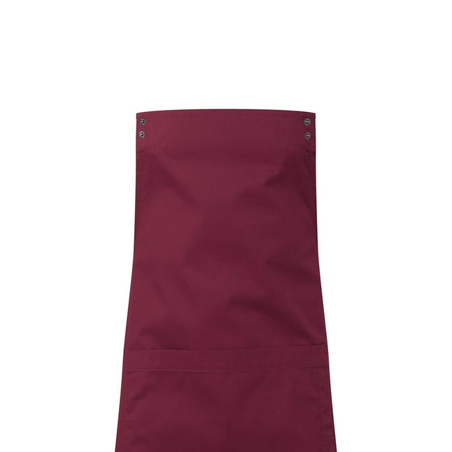Burgundy - Back - Premier Unisex Adult Swap & Pop Customizable Full Apron