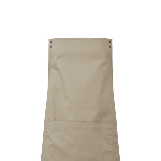 Khaki - Back - Premier Unisex Adult Swap & Pop Customizable Full Apron