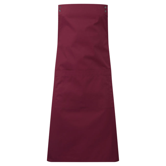 Burgundy - Front - Premier Unisex Adult Swap & Pop Customizable Full Apron