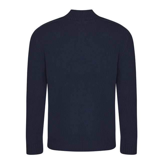 Navy - Back - Ecologie Unisex Adult Wakhan Knitted Quarter Zip Sweatshirt