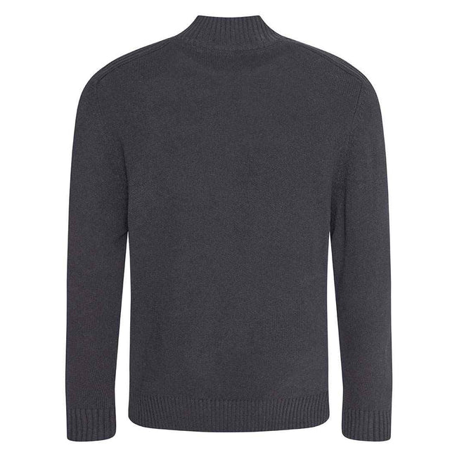 Charcoal - Back - Ecologie Unisex Adult Wakhan Knitted Quarter Zip Sweatshirt
