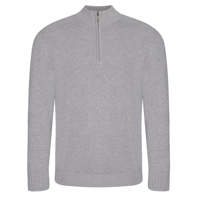 Heather Grey - Front - Ecologie Unisex Adult Wakhan Knitted Quarter Zip Sweatshirt