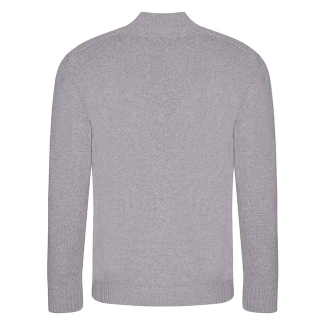 Heather Grey - Back - Ecologie Unisex Adult Wakhan Knitted Quarter Zip Sweatshirt