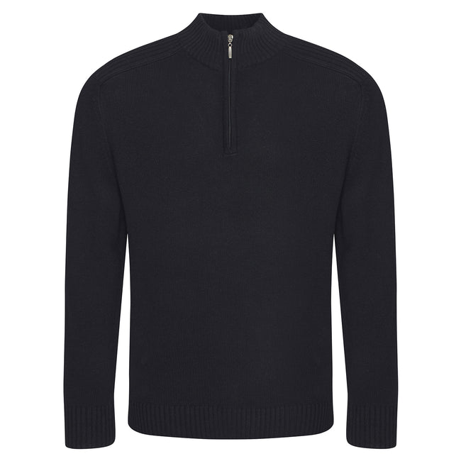Black - Front - Ecologie Unisex Adult Wakhan Knitted Quarter Zip Sweatshirt
