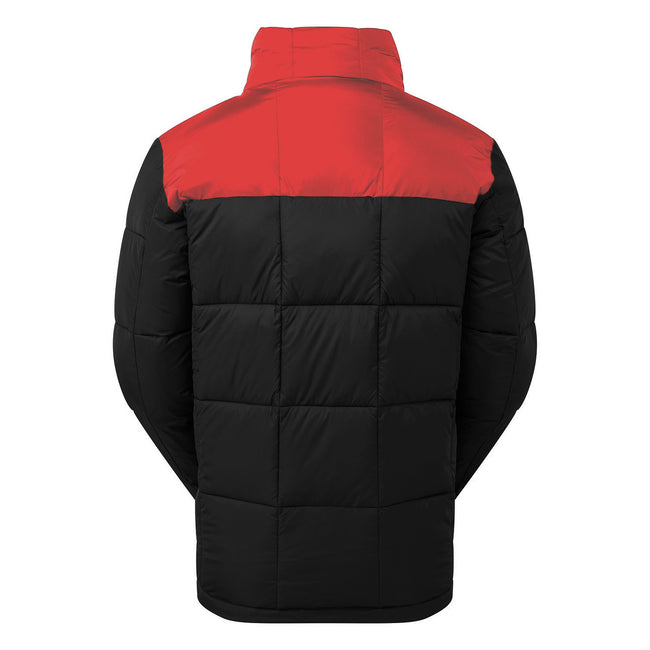 Black-Red - Back - 2786 Mens Fourteener Box Quilted Padded Jacket