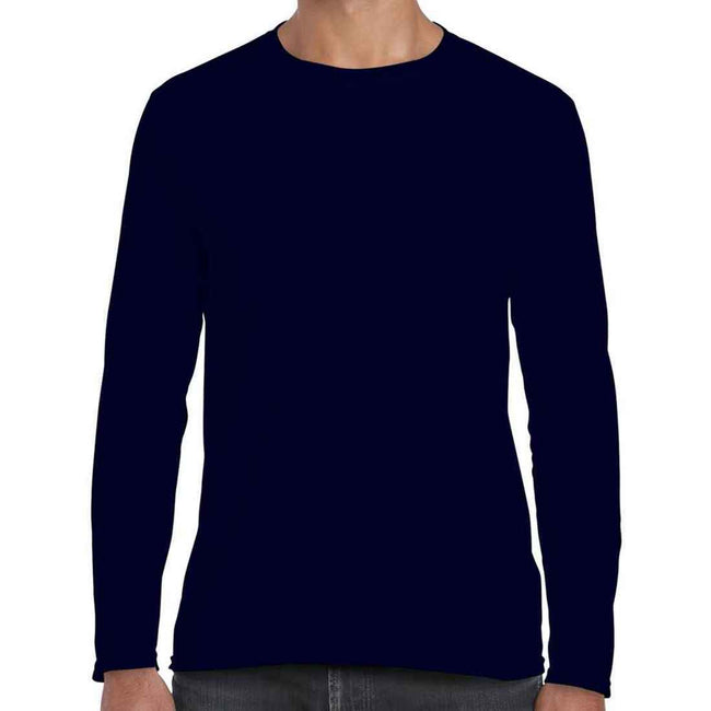 Navy - Back - Gildan Unisex Adult Softstyle Long-Sleeved T-Shirt
