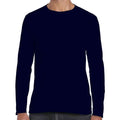 Navy - Back - Gildan Unisex Adult Softstyle Long-Sleeved T-Shirt