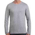 Sports Grey - Front - Gildan Unisex Adult Softstyle Long-Sleeved T-Shirt