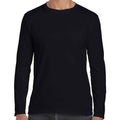Black - Front - Gildan Unisex Adult Softstyle Long-Sleeved T-Shirt