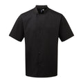 Black - Front - Premier Unisex Adult Essential Short-Sleeved Chef Jacket