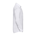 White - Side - Russell Collection Mens Oxford Easy-Care Tailored Long-Sleeved Shirt