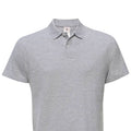 Grey - Back - B&C Mens ID.001 Heather Polo Shirt