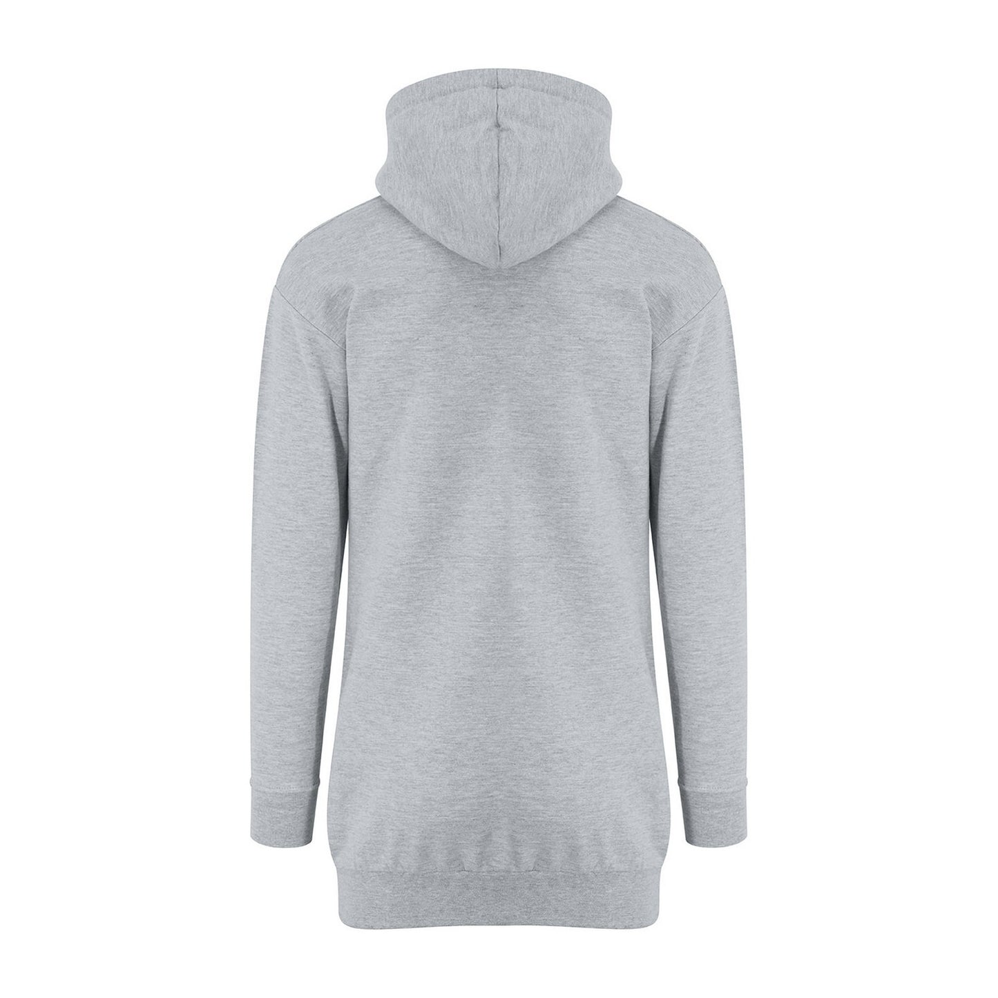 Heather Grey - Back - Awdis Womens-Ladies Heather Relaxed Fit Hoodie Dress