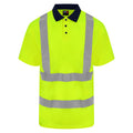 Yellow-Navy - Front - PRORTX Unisex Adult High-Vis Polo Shirt