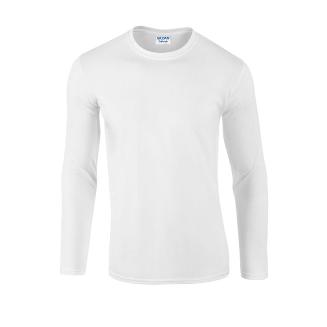 White - Front - Gildan Unisex Adult Softstyle Long-Sleeved T-Shirt