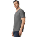 Charcoal - Side - Gildan Mens Softstyle V Neck T-Shirt