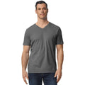 Charcoal - Front - Gildan Mens Softstyle V Neck T-Shirt