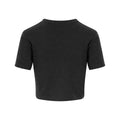 Black Heather - Back - Awdis Womens-Ladies Triblend Crop T-Shirt