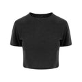 Black Heather - Front - Awdis Womens-Ladies Triblend Crop T-Shirt