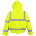 Yellow - Back - Portwest Unisex Hi-Vis Bomber Jacket (S463) - Workwear - Safetywear