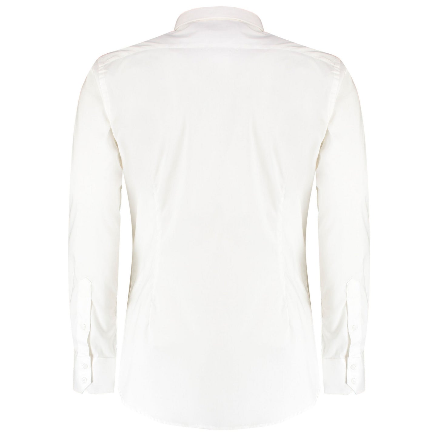 White - Back - Kustom Kit Mens Oxford Stretch Slim Long-Sleeved Shirt