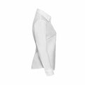 White - Side - Russell Womens-Ladies Oxford Easy-Care Long-Sleeved Shirt