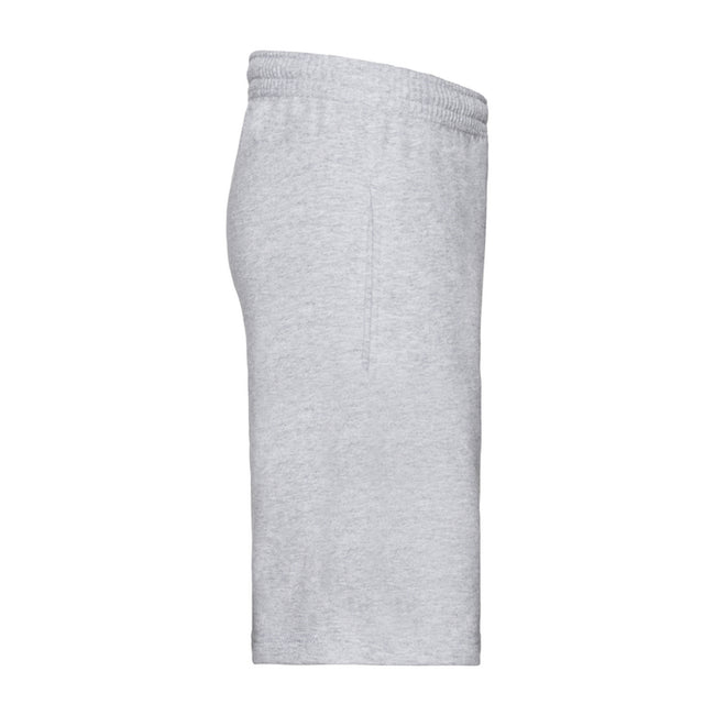 Heather Grey - Side - Fruit Of The Loom Mens Iconic 195 Jersey Shorts