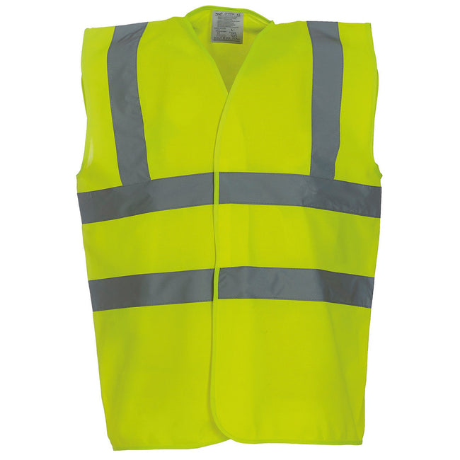 Yellow - Front - Yoko Unisex Adult Hi-Vis Safety Waistcoat