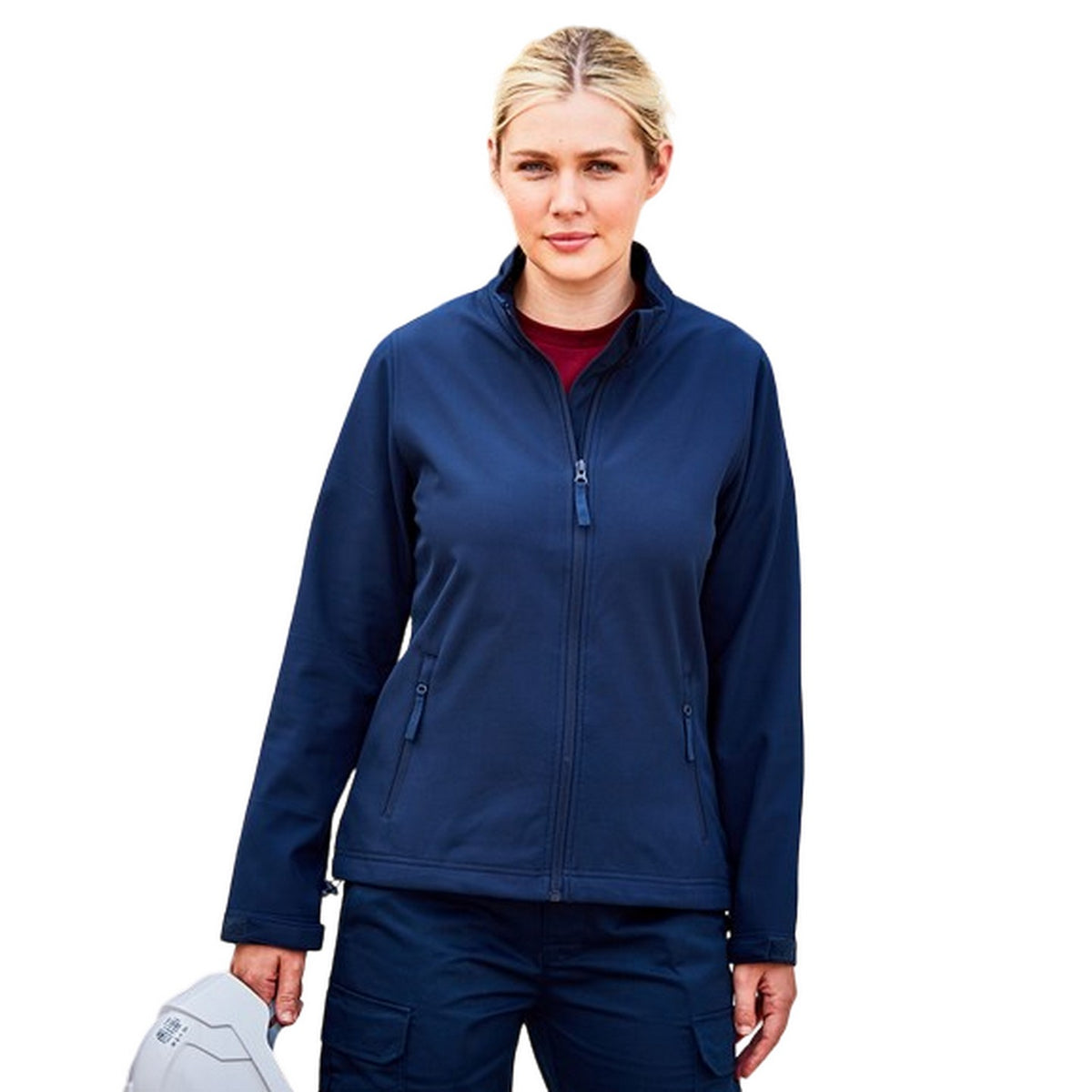 Navy - Back - PRO RTX Womens-Ladies Double Layered Soft Shell Jacket