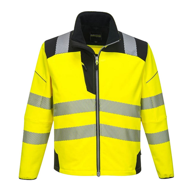 Yellow-Black - Front - Portwest Unisex Adult PW3 Hi-Vis Soft Shell Jacket