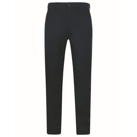 Navy - Front - Henbury Mens Stretch Flex Waistband Chinos