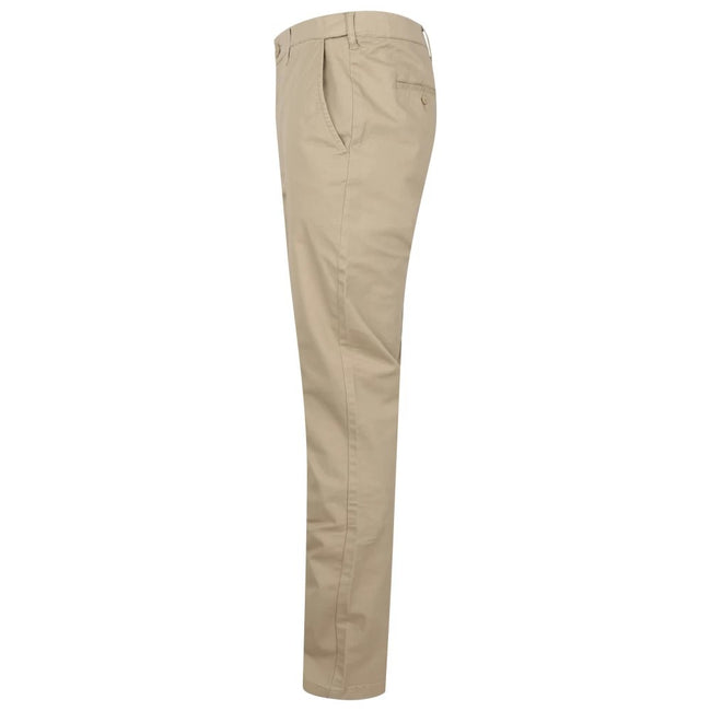 Stone - Side - Henbury Mens Stretch Flex Waistband Chinos