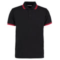 Black-Red - Front - Kustom Kit Mens Tipped Classic Polo Shirt