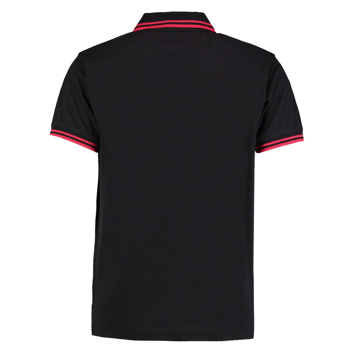 Black-Red - Back - Kustom Kit Mens Tipped Classic Polo Shirt