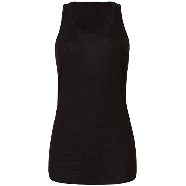 Black - Front - Bella + Canvas Womens-Ladies Flowy Racerback Tank Top
